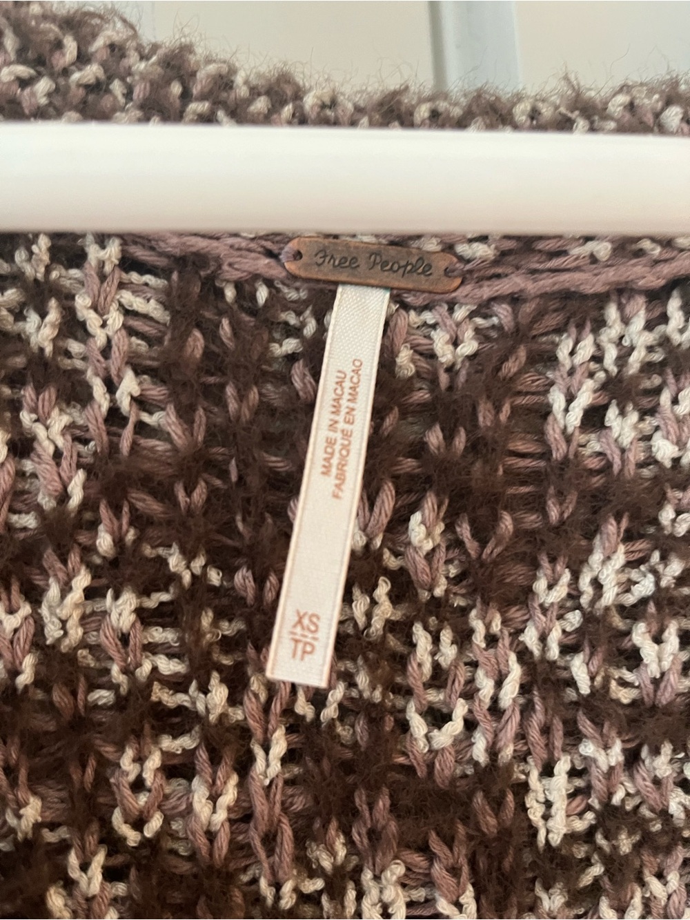 Free People Brown and Cream Knit Sweater - Picture 2 of 3